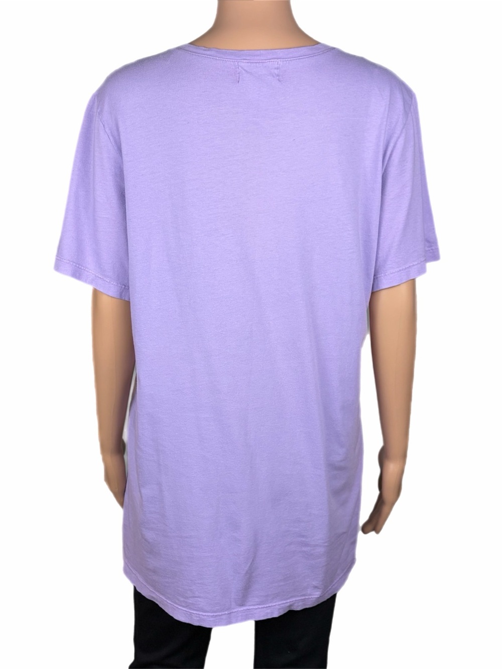 FLAX Purple Cotton V Neck Long Tunic Top Lagenlook Made USA Large - Picture 4 of 7
